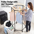 Artiss Clothes Rack 6 Rods Airer Rail with Wheels