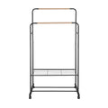 Artiss Double Rod Clothes Rack Airer with Storage Shelf