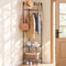 Artiss Coat Rack 181cm Freestanding Corner Hall Tree Garment Organiser Storage Shelf 8 Hooks Black