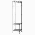 Artiss Coat Rack 181cm Freestanding Corner Hall Tree Garment Organiser Storage Shelf 8 Hooks Black