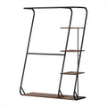 Artiss 4-Tier Clothes Rack Airer Walnut Wardrobe Organiser