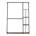 Artiss 4-Tier Clothes Rack Airer Walnut Wardrobe Organiser