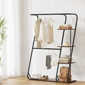 Artiss 4-Tier Clothes Rack Airer Walnut Wardrobe Organiser