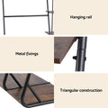 Artiss 4-Tier Clothes Rack Airer Walnut Wardrobe Organiser