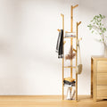 Artiss Clothes Rack 9 Hooks Bamboo Airer Coat Stand