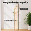 Artiss Clothes Rack 9 Hooks Bamboo Airer Coat Stand