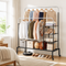 Artiss Clothes Rack Double Rod Airer Rail Coat Stand Hanger Storage Shelf