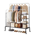 Artiss Clothes Rack Double Rod Airer Rail Coat Stand Hanger Storage Shelf
