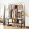 Artiss Double Rod Clothes Rack Coat Stand Hanger Storage Shelf 80cm