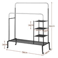 Artiss Double Rod Clothes Rack Coat Stand Hanger Storage Shelf 80cm