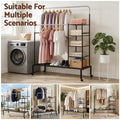 Artiss Double Rod Clothes Rack Coat Stand Hanger Storage Shelf 80cm