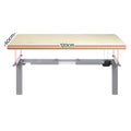 Artiss 120cm Motorised Standing Desk White Oak