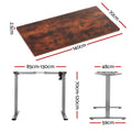 Artiss Electric Standing Desk 140cm Rustic Brown
