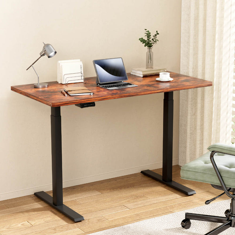 Artiss 140cm Motorised Standing Desk Dual Motor Rustic Brown