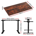 Artiss 140cm Motorised Standing Desk Dual Motor Rustic Brown