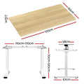 Artiss 120cm Motorised Standing Desk Dual Motor White Oak