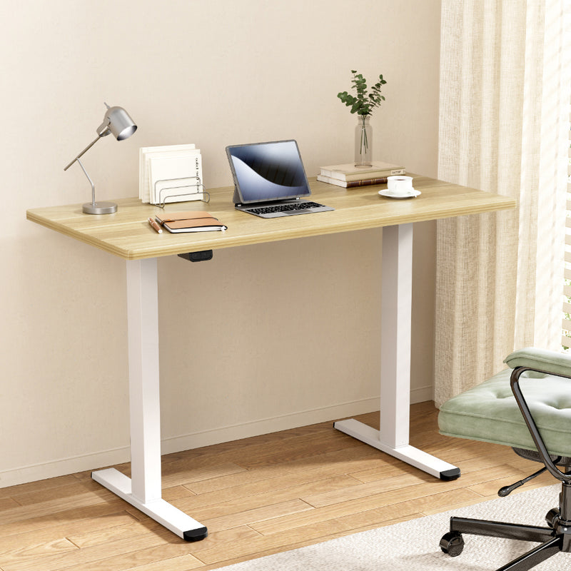 Artiss Standing Desk Motorised 140cm Dual Motor White Oak