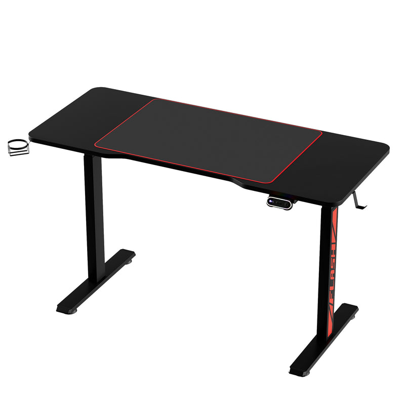 Artiss Electric Gaming Desk RGB Sit Stand Height Adjustable Black