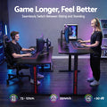 Artiss Electric Gaming Desk RGB Sit Stand Height Adjustable Black