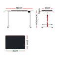 Artiss Motorised Standing Desk 140cm White Gaming