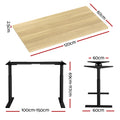 Artiss Electric Standing Desk Dual Motor 120cm White Oak