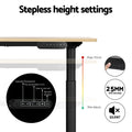 Artiss Electric Standing Desk Dual Motor 120cm White Oak