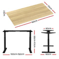Artiss Electric Standing Desk Dual Motor 140cm White Oak