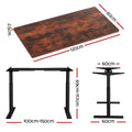 Artiss Electric Standing Desk Dual Motor 120cm Rustic Brown