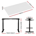 Artiss Electric Standing Desk Dual Motor White 140cm
