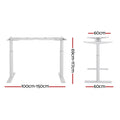Artiss Dual Motor Standing Desk Frame 125KG White Adjustable
