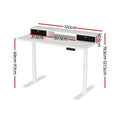 Artiss Electric Standing Desk 120cm White Storage Shelf
