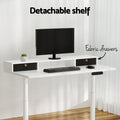Artiss Electric Standing Desk 120cm White Storage Shelf