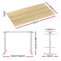 Artiss 120cm Electric Standing Desk Dual Motor White Oak