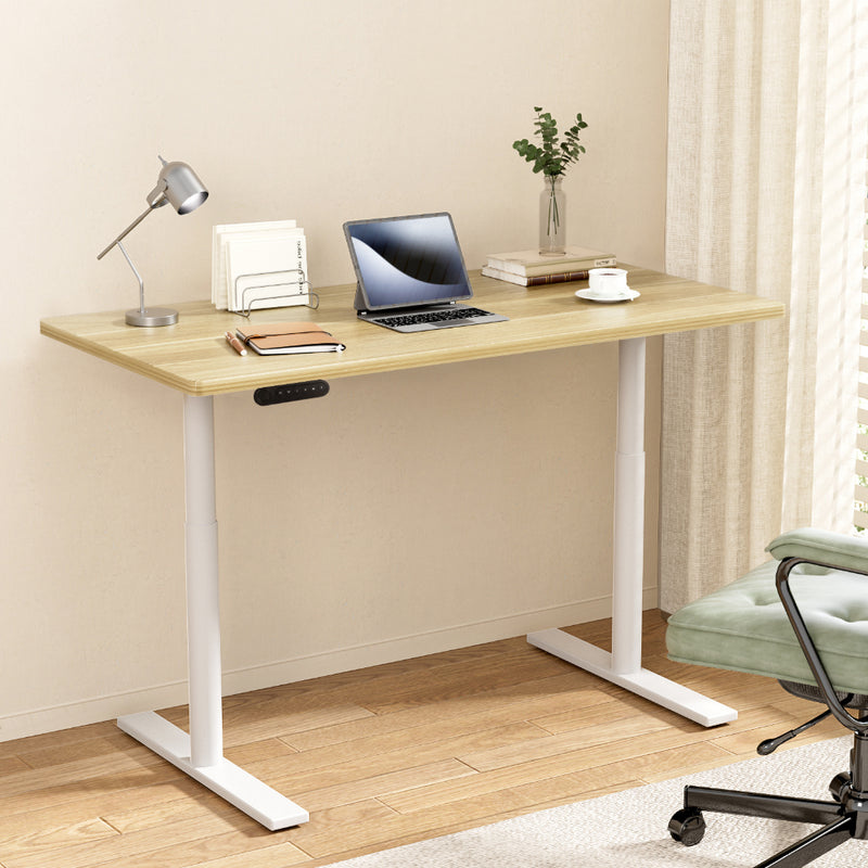 Artiss 140CM Electric Standing Desk Dual Motor White Oak