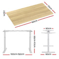 Artiss 140CM Electric Standing Desk Dual Motor White Oak