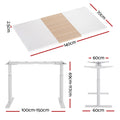 Artiss Electric Standing Desk Dual Motor 140cm White Pine