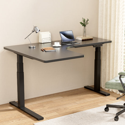 Artiss L-Shape Motorised Standing Desk 160CM Black