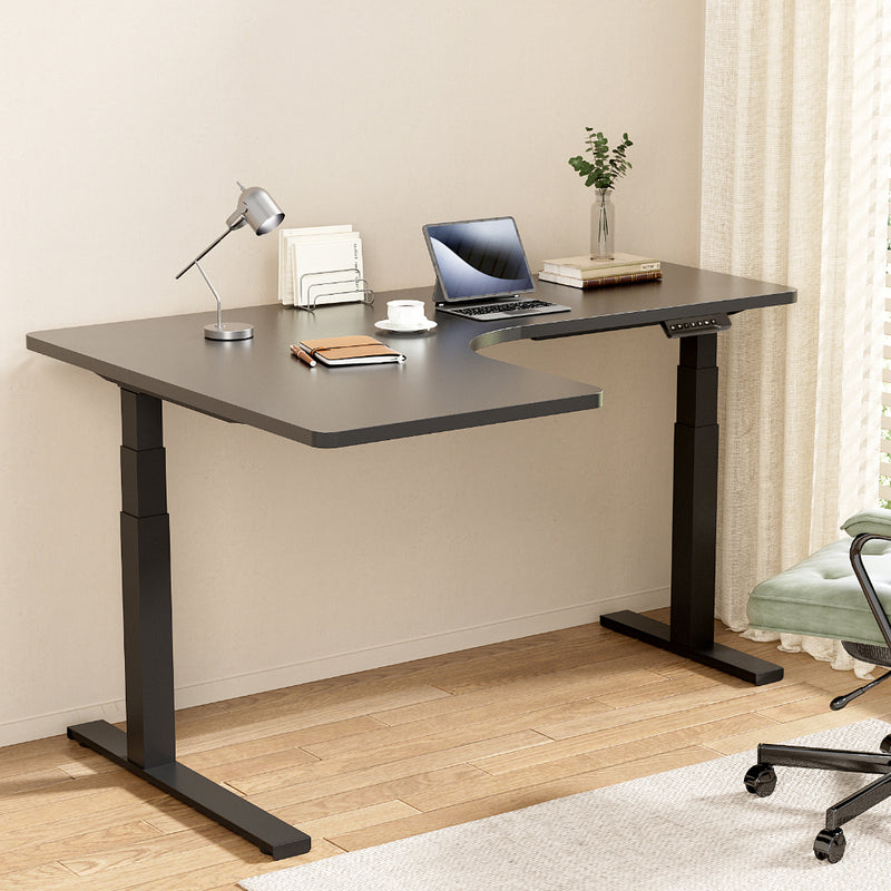 Artiss L-Shape Motorised Standing Desk 160CM Black