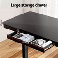 Artiss 120cm Electric Standing Desk Motorised Black Drawer