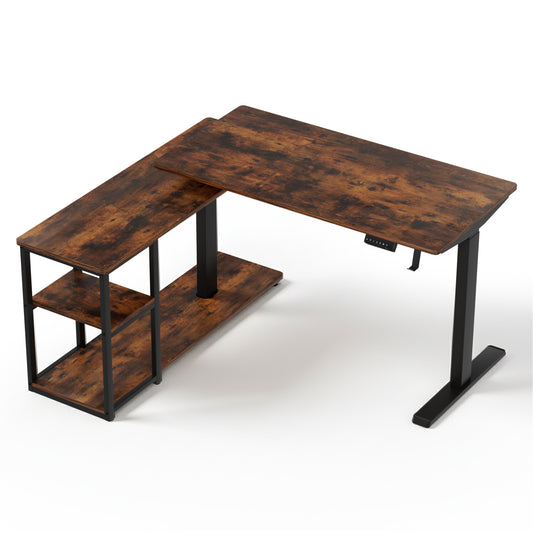 Artiss 120CM L Shaped Electric Standing Desk Motorised Rustic