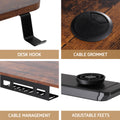 Artiss 120CM L Shaped Electric Standing Desk Motorised Rustic
