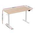 Artiss Electric Sit Stand Desk 140cm Oak Touch Control