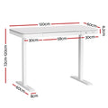 Artiss 120cm Electric Standing Desk White Motorised Drawer
