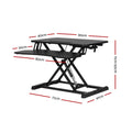 Artiss Standing Desk Riser 80cm Height Adjustable Black