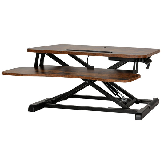 Artiss Standing Desk Riser 80cm Height Adjustable Rustic Brown