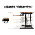 Artiss Standing Desk Riser 80cm Height Adjustable Rustic Brown