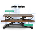 Artiss Standing Desk Riser 80cm Height Adjustable Rustic Brown