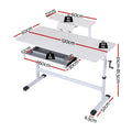 Artiss 120cm Height Adjustable Standing Desk White Computer Workstation