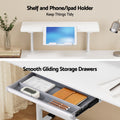 Artiss 120cm Height Adjustable Standing Desk White Computer Workstation