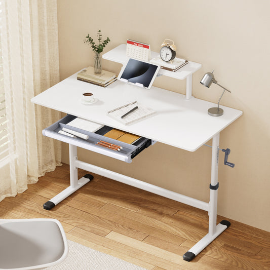 Artiss 120cm Height Adjustable Standing Desk White Computer Workstation